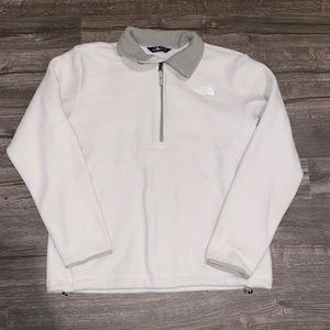 Men’s Cream and Sage Green North Face Fleece Pullover Size Medium